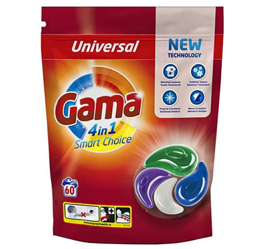 Капсулы для стирки Gama washing pods Universal 4in1 60sc 8435495836728