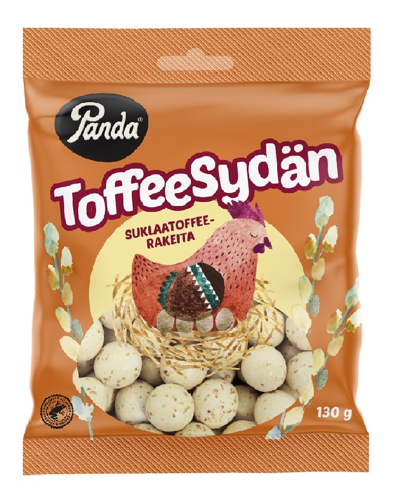 Пасхальные сладости Panda Toffee sydän Suklaarae 130g 6412500038959