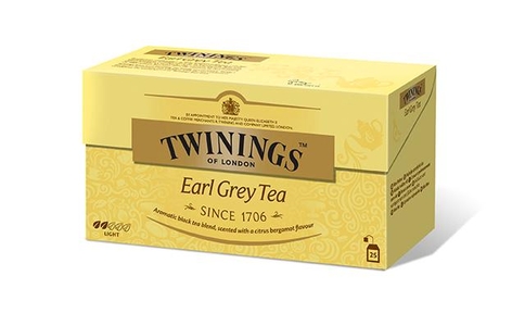 Черный чай Twinings Эрл Грей с ароматом бергамота 25шт.