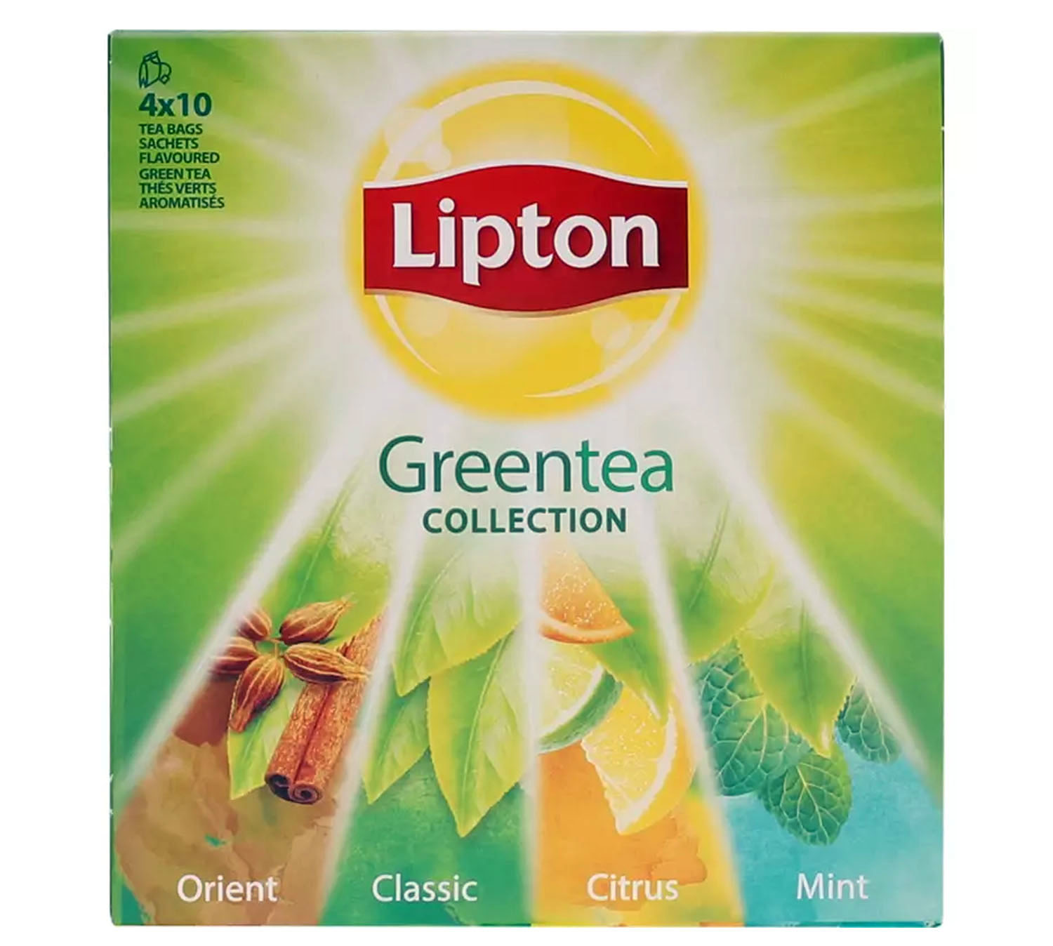 Ароматизированный чай Lipton Vihreä tee Valikoima 4x10pcs 8722700696551 |  Лапландия Маркет