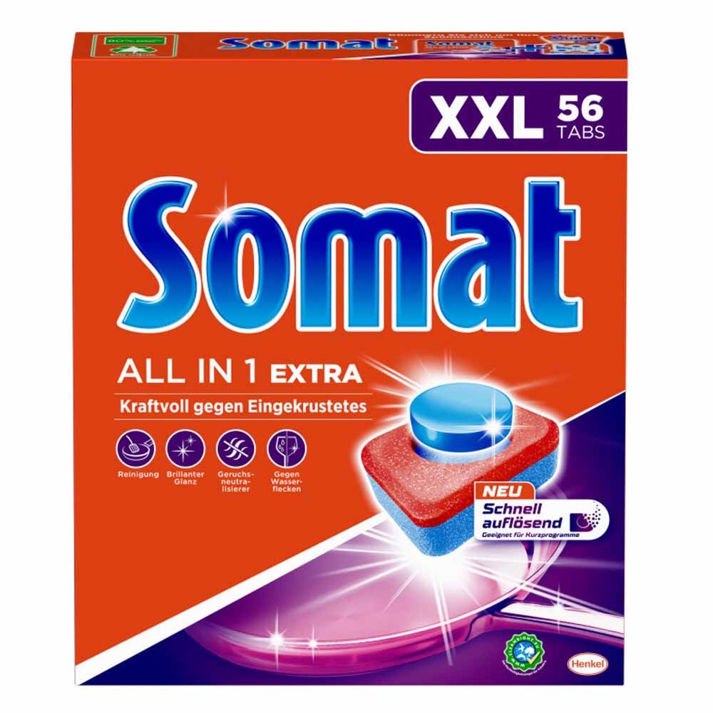 Таблетки для посудомоечной машины Somat All in 1 Extra Dishwasher XXL56pcs  4015000967372 | Лапландия Маркет