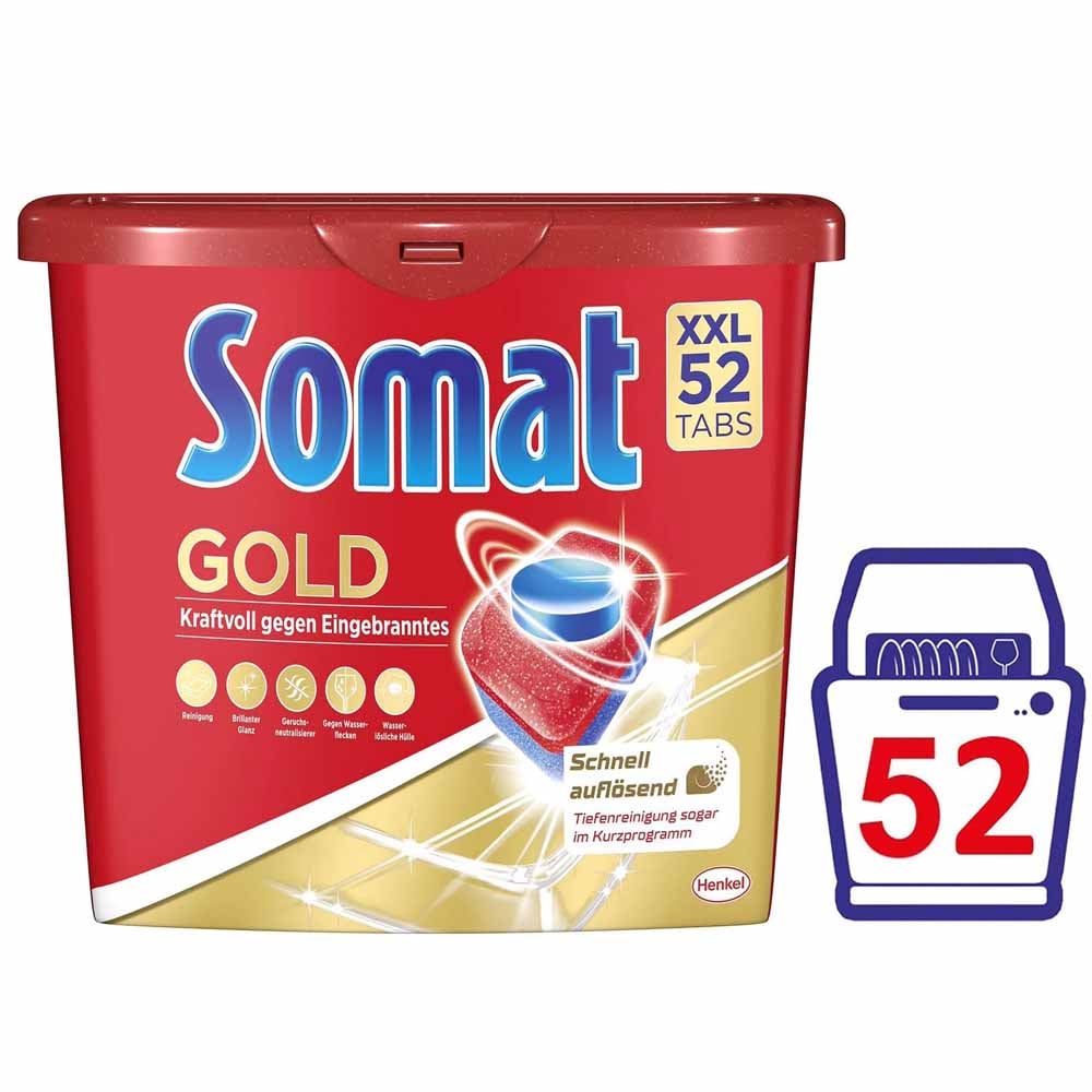 Таблетки для посудомоечной машины Somat Gold astianpesukoneen liuskat52XXL  7610300906440 | Лапландия Маркет