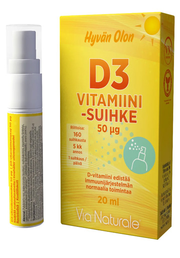 Спрей Hyvän Olon с витамином D3 50мкг, 20 мл