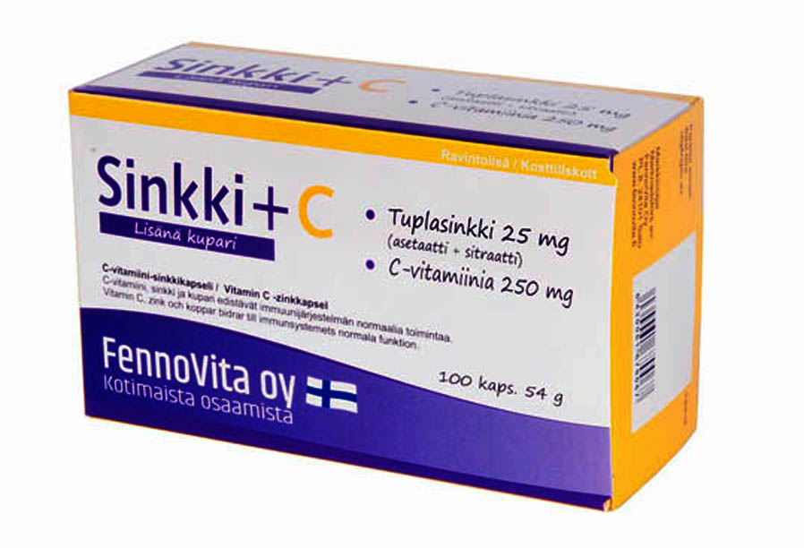 Fennovita Цинк + C + D с медью 100 таблеток